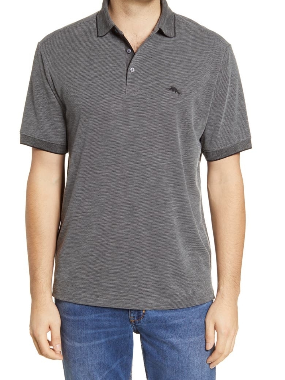 Tommy Bahama Men's Heathered Charcoal Polo